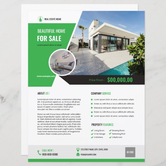 エステート実在フライヤーテンプレート (正面/裏面)