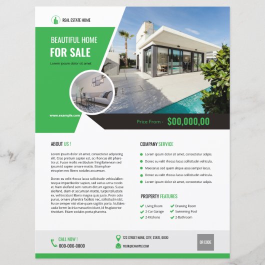 エステート実在フライヤーテンプレート (正面)