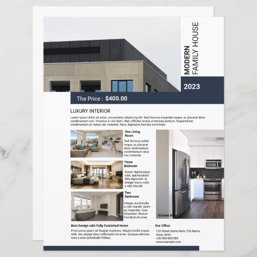 エステート実在フライヤーテンプレート (正面/裏面)