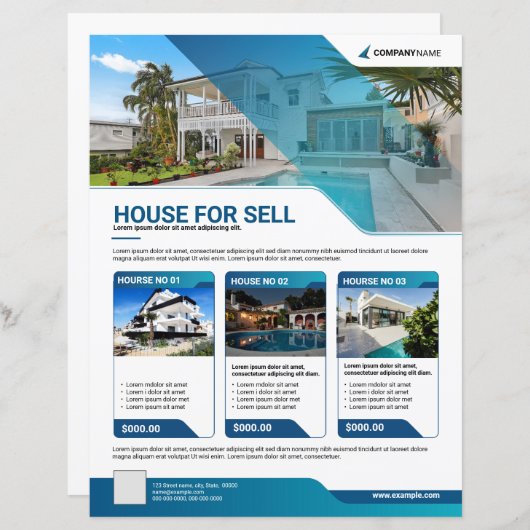 エステート実在フライヤーテンプレート (正面/裏面)