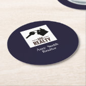 エステート実在ブルー ラウンドペーパーコースター (アングル)