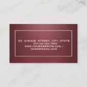 エステート実在ブローカーグリッターハウスルーフブルゴーニュ 名刺 (裏面)