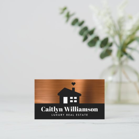 エステート実在ブローカープロフェッショナルはっきりしたハウスカッパー 名刺 (スタンド正面)