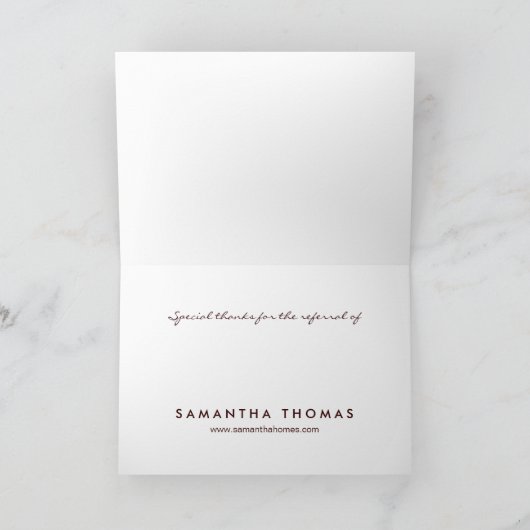 エステート実在ホームありがとうあいさつカードベージュ サンキューカード (内部)