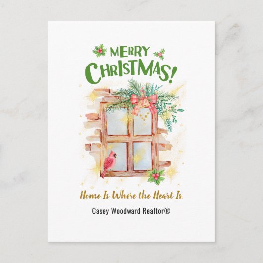 エステート実在ホームは、ハートがクリスマスである シーズンポストカード (正面)