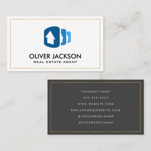 エステート実在ホームスタックアイコン 名刺 (正面/裏面)