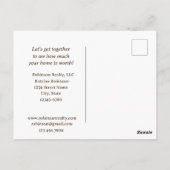 エステート実在ホームセール秋のマーケティングメーラー ポストカード (裏面)