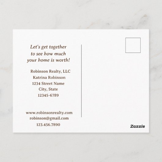 エステート実在ホームセール秋のマーケティングメーラー ポストカード (裏面)