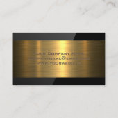 エステート実在ホーム |メタリック金ゴールド |黒の光沢 名刺 (裏面)