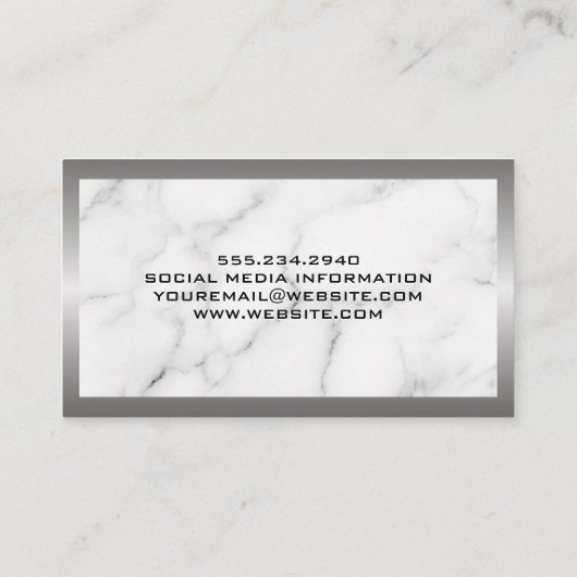 エステート実在ホーム |ヤシの木 |金属 |大理石 名刺 (裏面)