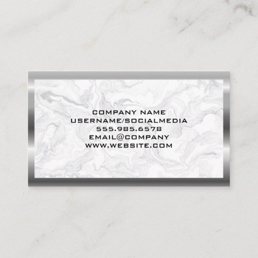 エステート実在ホーム |大理石メタル縁ど 名刺 (裏面)