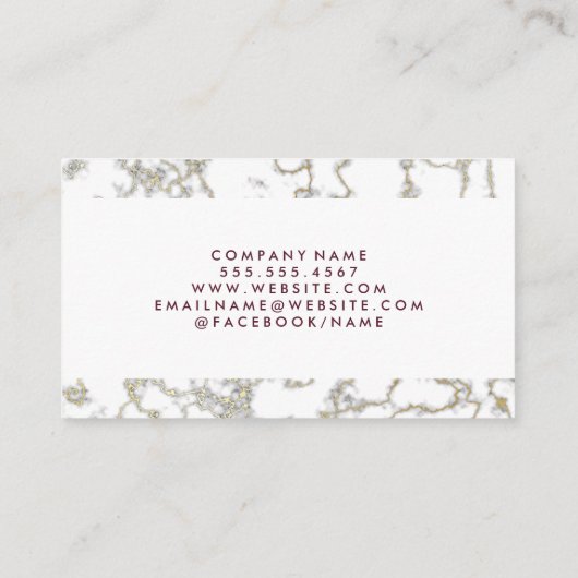 エステート実在ホーム |大理石金ゴールド 名刺 (裏面)