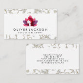 エステート実在ホーム |大理石金ゴールド | Lotus Woman 名刺 (正面/裏面)