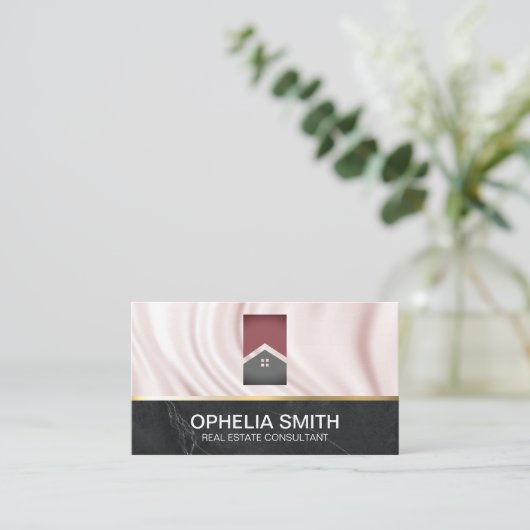 エステート実在ホーム |絹のカーテン |大理石 名刺 (スタンド正面)