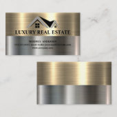 エステート実在ホーム |金属金ゴールド |スチールメタル 名刺 (正面/裏面)