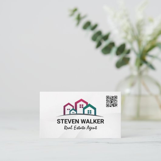 エステート実在ホーム | QRコード名刺 名刺 (スタンド正面)