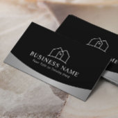 エステート実在ミニマリストハウスロゴモダンメタリック 名刺
