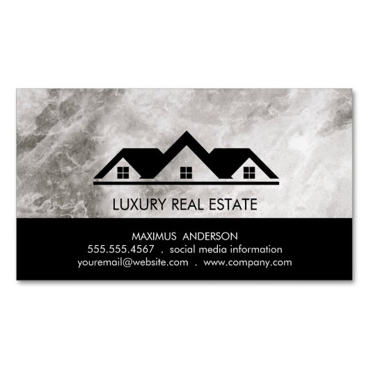 エステート実在ルーフトップマーブル マグネット名刺 (正面)