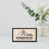 エステート実在ルーフ |プロパティ |木製ボード 名刺 (スタンド正面)