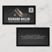 エステート実在ルーフ | QRバーコードテンプレート 名刺 (正面/裏面)