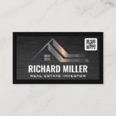 エステート実在ルーフ | QRバーコードテンプレート 名刺 (正面)