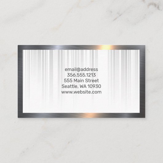 エステート実在ロゴラグジュアリー金ゴールド |メタリック 名刺 (裏面)