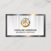 エステート実在ロゴラグジュアリー金ゴールド |メタリック 名刺 (正面)