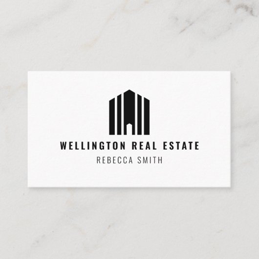 エステート実在ロゴQRコード一覧エージェント不動産仲介業者 名刺 (正面)