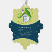 エステート実在不動産仲介業者クリスマスグリーティングキープサケ オーナメントカード (左)