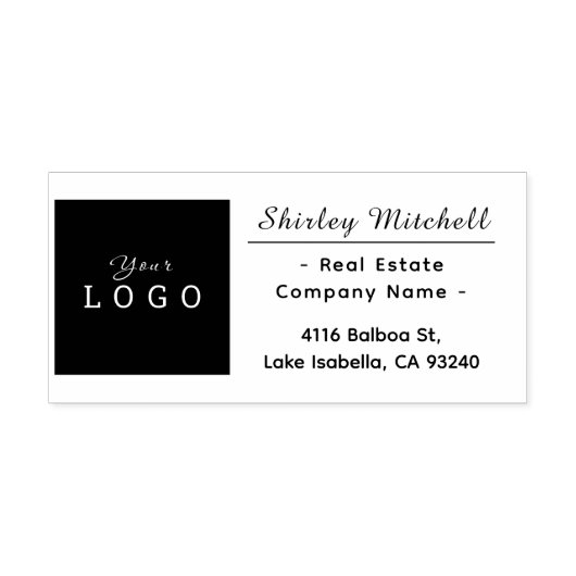 エステート実在会社のロゴの名前をカスタムするとアドレスRu ラバースタンプ (インプリント)