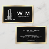 エステート実在建物アイコン |不動産仲介業者会社エグゼクティブ 名刺 (正面/裏面)