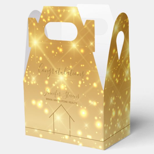 エステート実在金ゴールドスパークルおめでとうニューホーム フェイバーボックス (オープン)