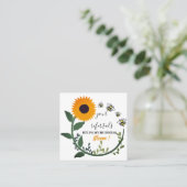 エステート実在&スモールビジネスウォーターカラーサンフラワー  紹介カード (スタンド正面)