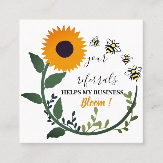 エステート実在&スモールビジネスウォーターカラーサンフラワー  紹介カード (正面)