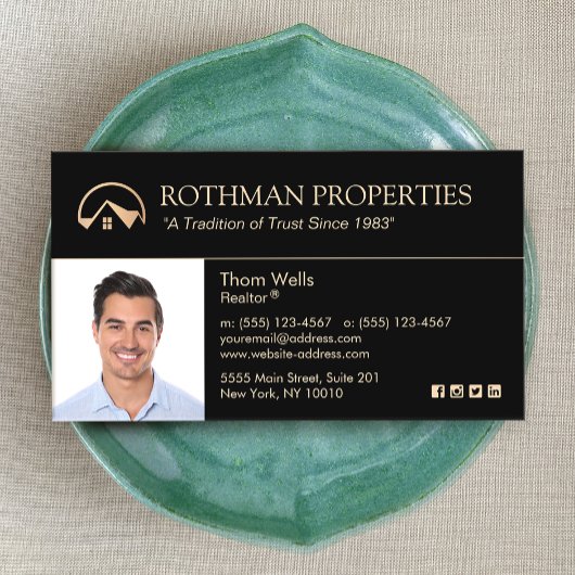 エステート実在、不動産仲介業者ブラック金ゴールドハウスインサート写真 名刺