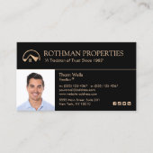 エステート実在、不動産仲介業者ブラック金ゴールドハウスインサート写真 名刺 (正面)