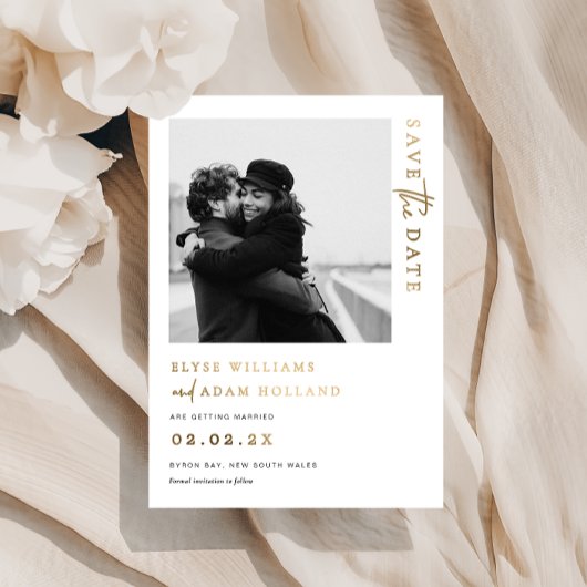 エステール フォト ゴールド フォイル 結婚式 Save The Date 箔招待状