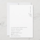 エステール ミニマリスト ブライダル シャワー 招待状 (正面)