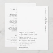 エステール ミニマル ウェディング インビテーション & 詳細 (正面/裏面)
