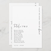 エステール モダン ミニマリスト ウェディング テーブル ナンバー 招待状 (正面/裏面)