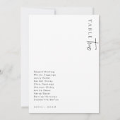 エステール モダン ミニマリスト ウェディング テーブル ナンバー 招待状 (裏面)