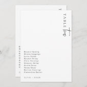 エステール モダン ミニマリスト ウェディング テーブル ナンバー 招待状 (正面/裏面)