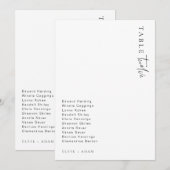 エステール モダン ミニマリスト ウェディング テーブル ナンバー 招待状 (正面/裏面)