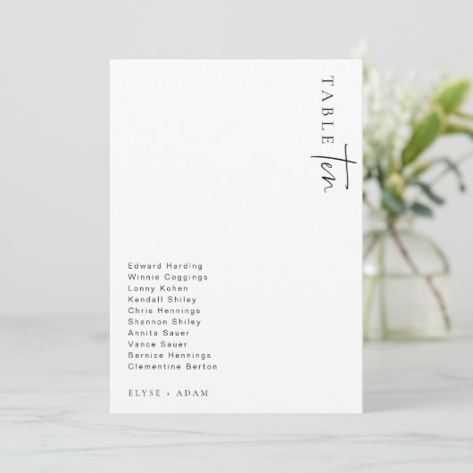 エステール モダン ミニマリスト ウェディング テーブル ナンバー 招待状 (スタンド正面)