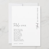 エステール モダン ミニマリスト ウェディング テーブル ナンバー 招待状 (正面)