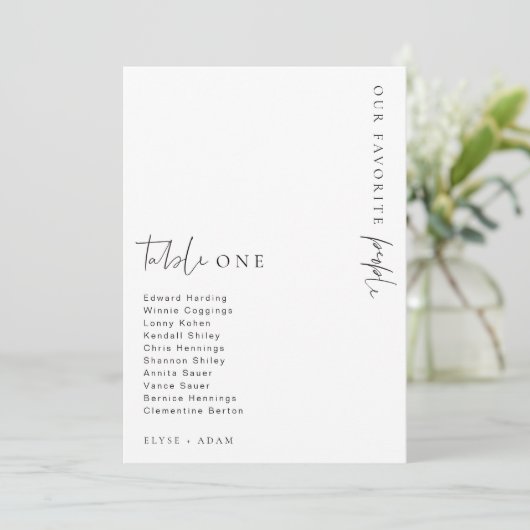 エステール モダン ミニマリスト ウェディング テーブル ナンバー 招待状 (スタンド正面)