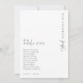 エステール モダン ミニマリスト ウェディング テーブル ナンバー 招待状 (裏面)