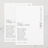 エステール モダン ミニマリスト ウェディング テーブル ナンバー 招待状 (正面/裏面)