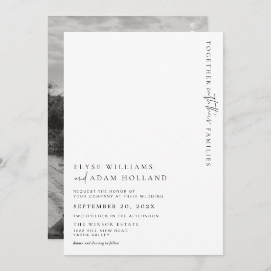 エステール モダン ミニマリスト ウェディング 招待状 (正面/裏面)