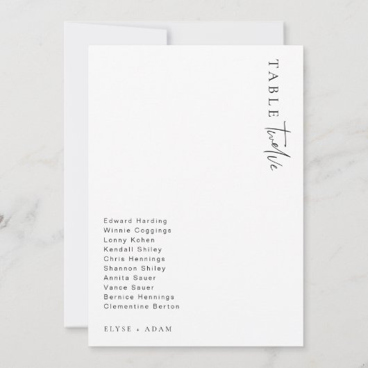 エステール モダン ミニマル ウェディング テーブル ナンバー 招待状 (裏面)